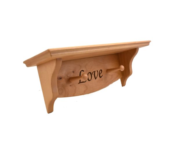 Personalized wooden shelf.