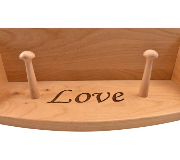 Personalized wooden shelf.