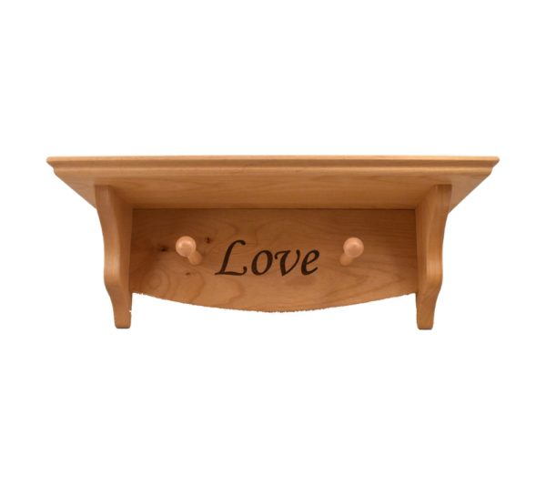 Personalized wooden shelf.