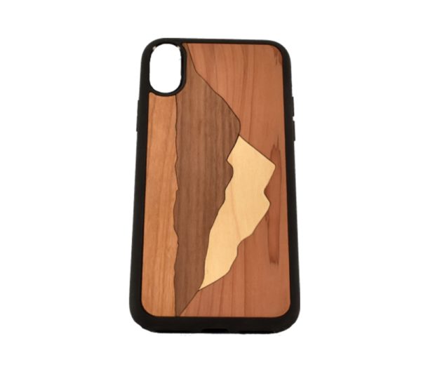 Custom engraved wooden phone case for the iPhone X.