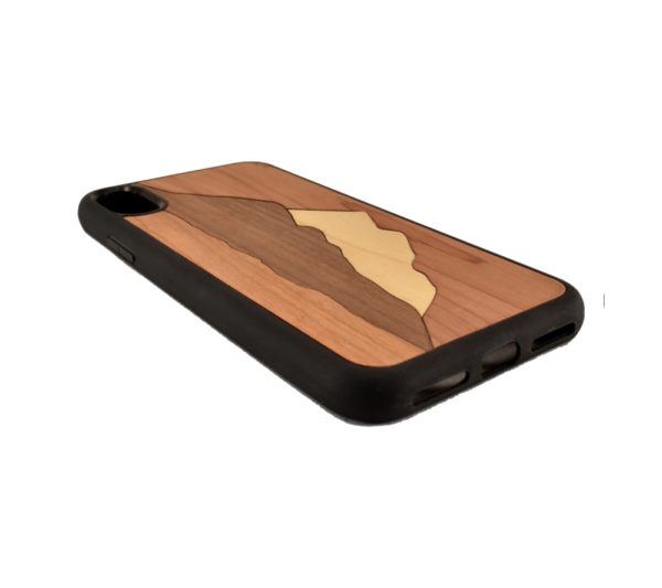 Custom engraved wooden phone case for the iPhone X.