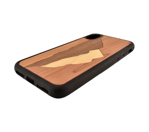 Custom engraved wooden phone case for the iPhone X.