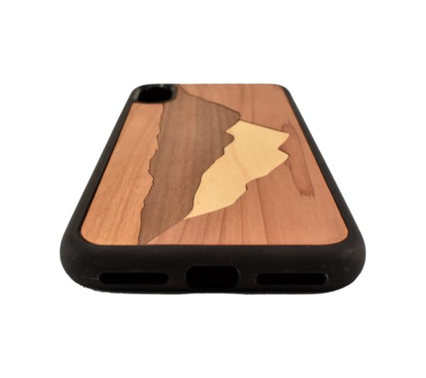 Custom engraved wooden phone case for the iPhone X.