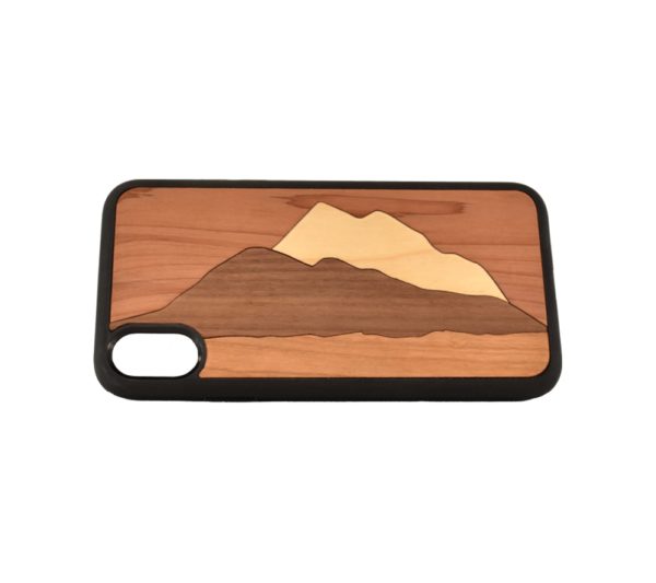 Custom engraved wooden phone case for the iPhone X.