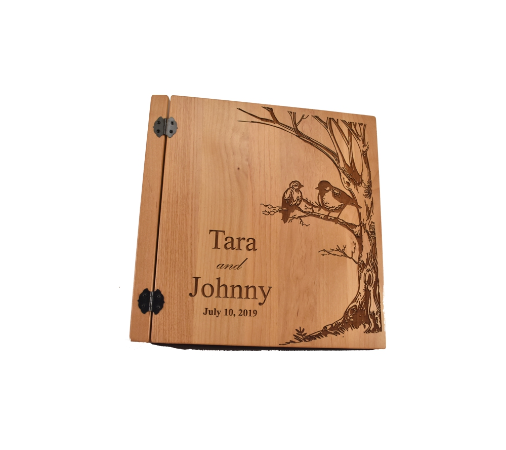 Personalized Cutting Board, Custom Anniversary, Baby Shower or Family Gift  Idea, Wood Engraved Charcuterie, for Couples and Parents, Lovebirds Tree