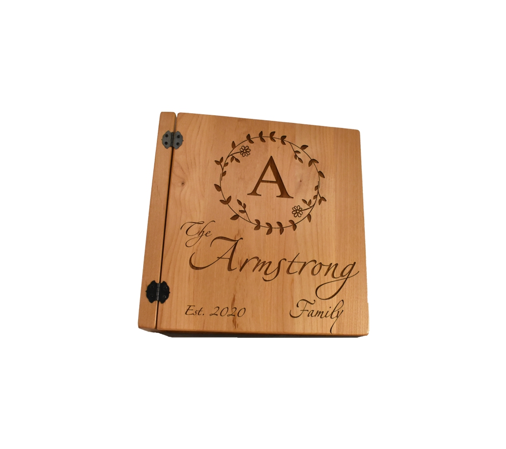 Family Monogram Personalized Wood Photo Album- 3 Ring - Whitetail  Woodcrafters