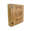 Personalized three ring wooden photo album.