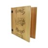 Personalized three ring wooden photo album.