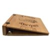 Personalized three ring wooden photo album.