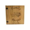 Personalized three ring wooden photo album.