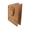 Custom engraved wooden photo album cover.