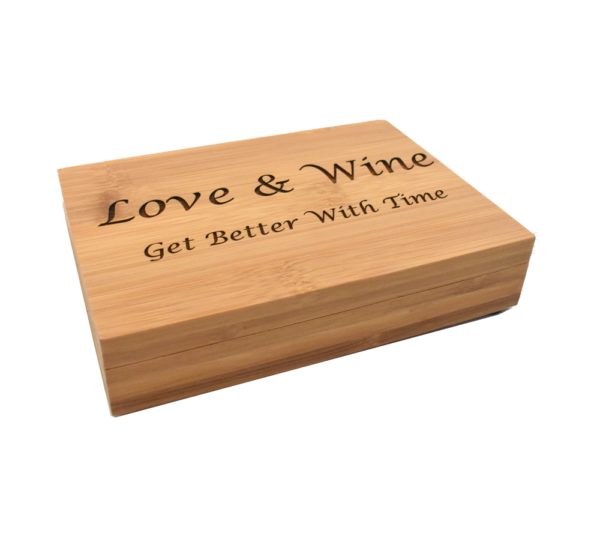 Wine tool set and wooden box.