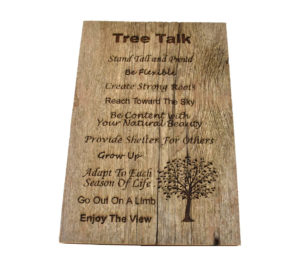 Tree Talk Barnwood Sign
