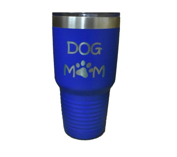 Custom engraved metal travel mug.