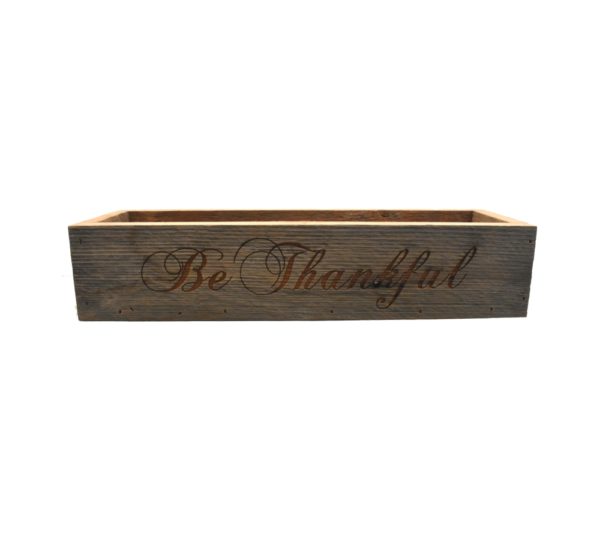 Engraved barnwood box.