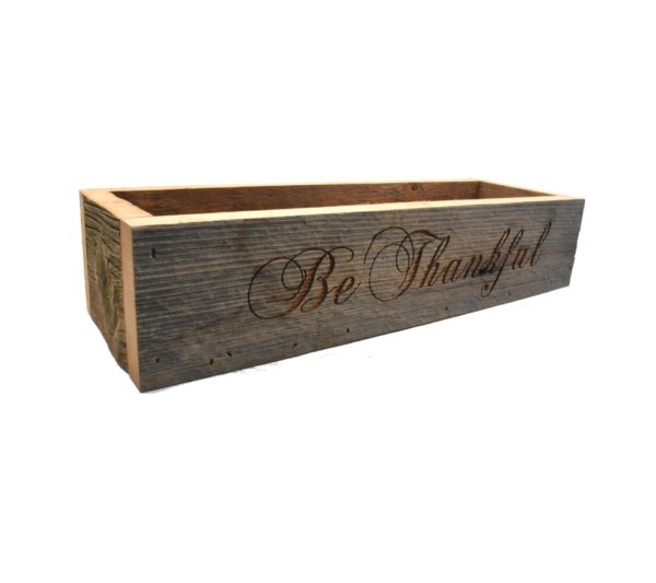 Engraved barnwood box.