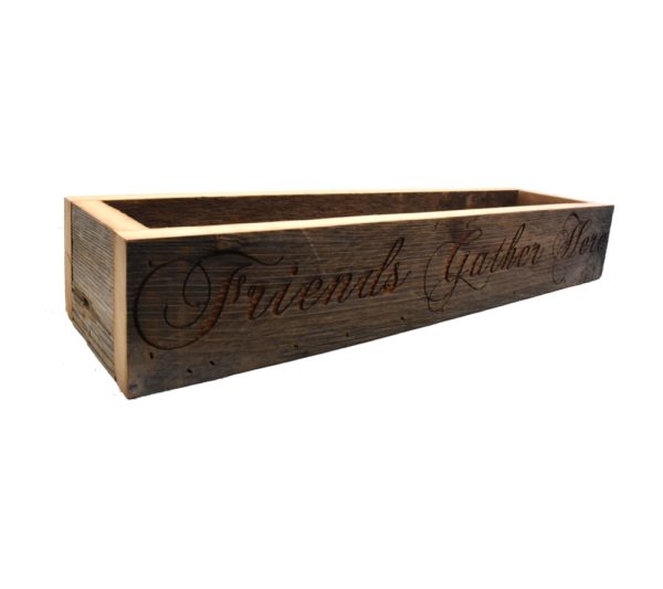 Engraved barnwood box.