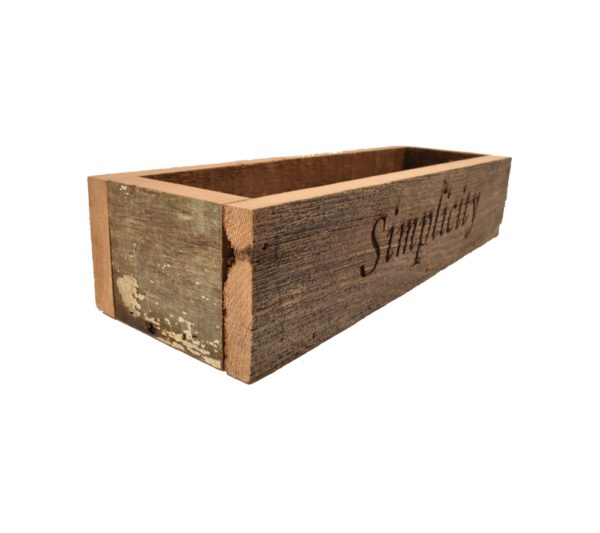 Engraved barnwood box.