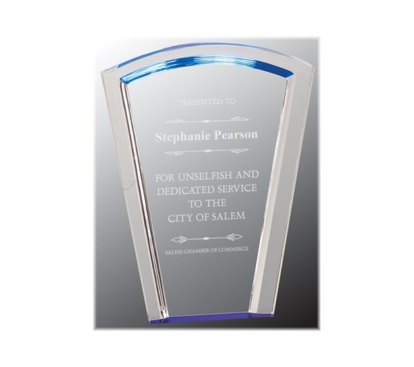 Fan halo award with blue highlights.