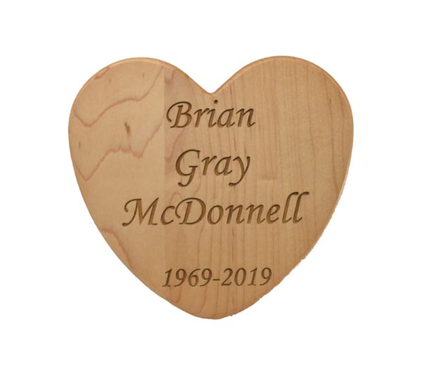 Custom engraved, heart shaped, box.