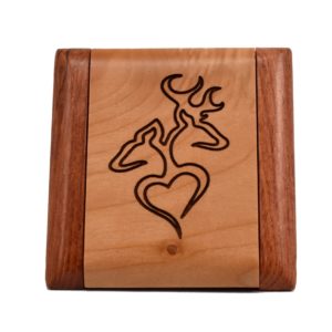 Custom engraved wooden compact mirror.