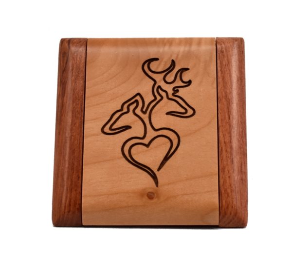 Custom engraved wooden compact mirror.