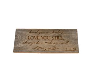 Custom engraved barnwood sign.