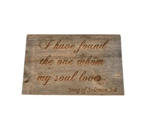 Custom engraved barnwood sign.