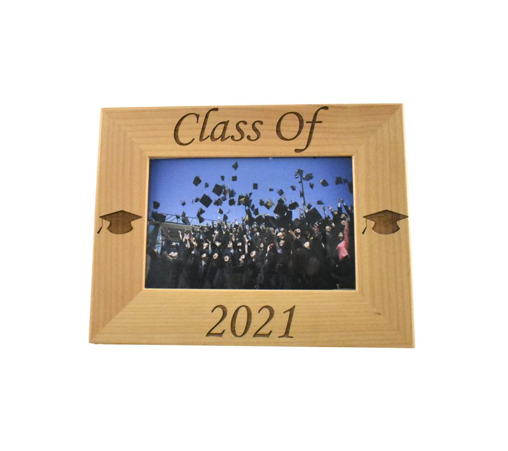 Laser Engraved White Wood Personalized Graduation Picture Frame 