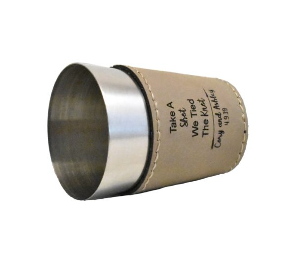 Tied the Knot Engraved Shot Glass Wedding Favor - Image 3