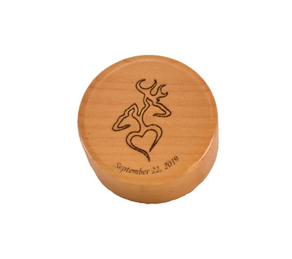 Deer Head Hearts Engraved Wood Wine Stopper Wedding Favor - Image 4