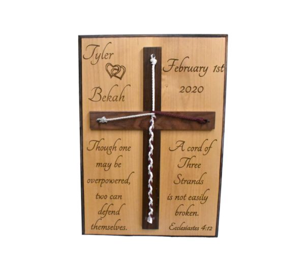 Unity Cross Custom Engraved Wedding Sign