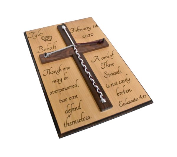 Unity Cross Custom Engraved Wedding Sign - Image 2