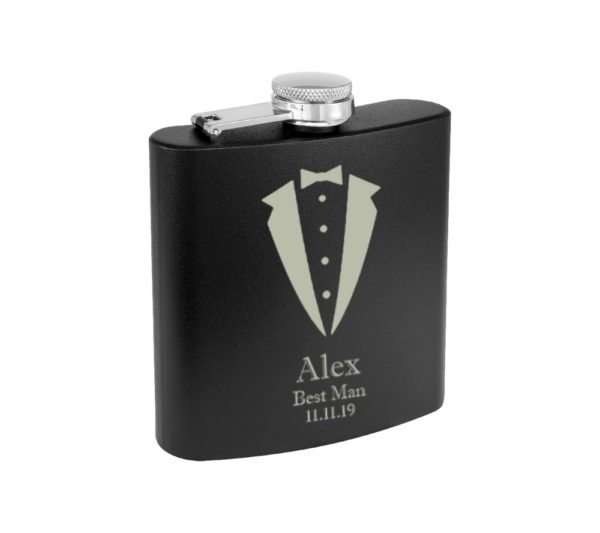 Tux Custom Engraved Metal Flask