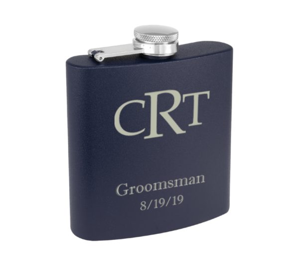 Monogram Custom Engraved Metal Flask Set - Image 3
