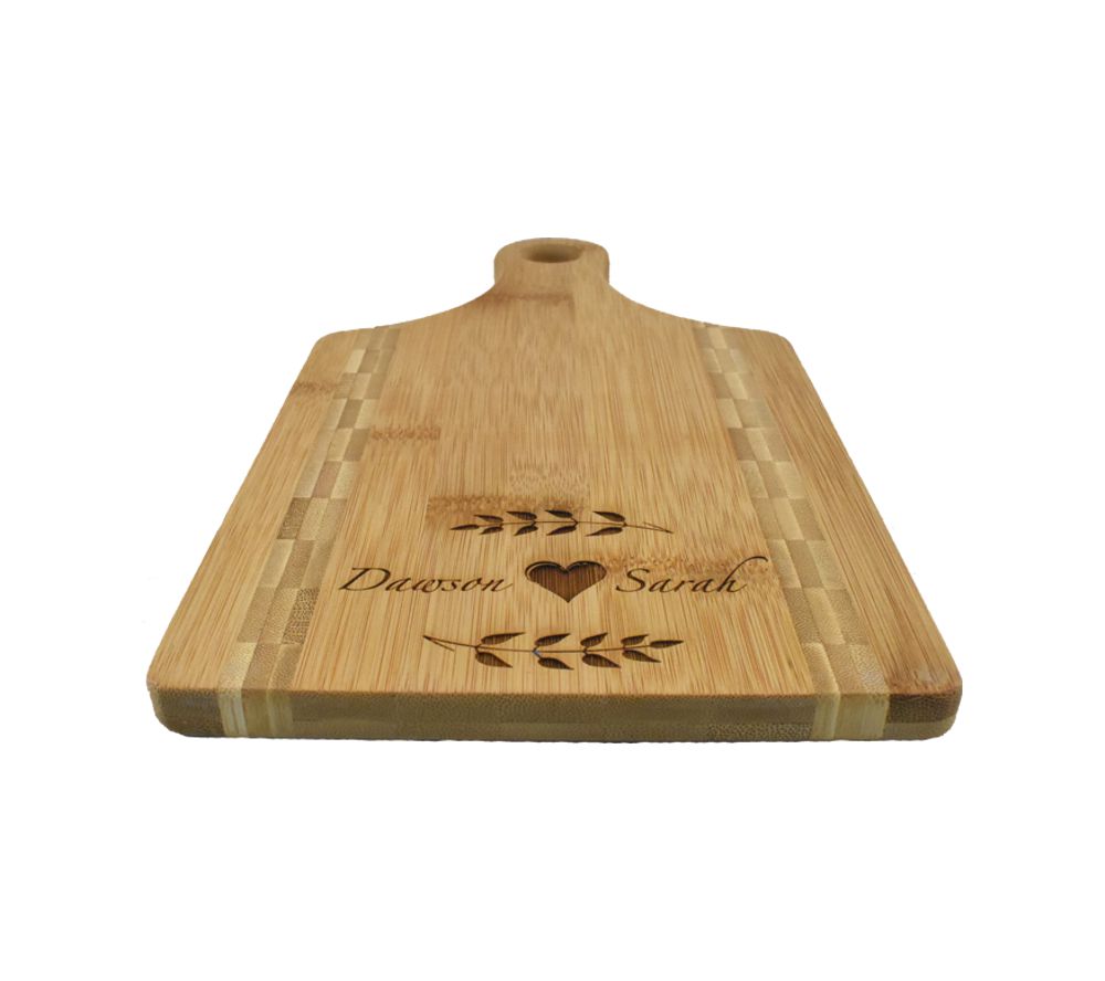 Personalized Cutting Board with Handle - Name on Handle