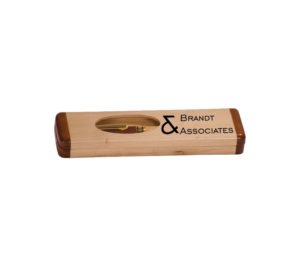 Business Logo Engraved Pen Box with Pen