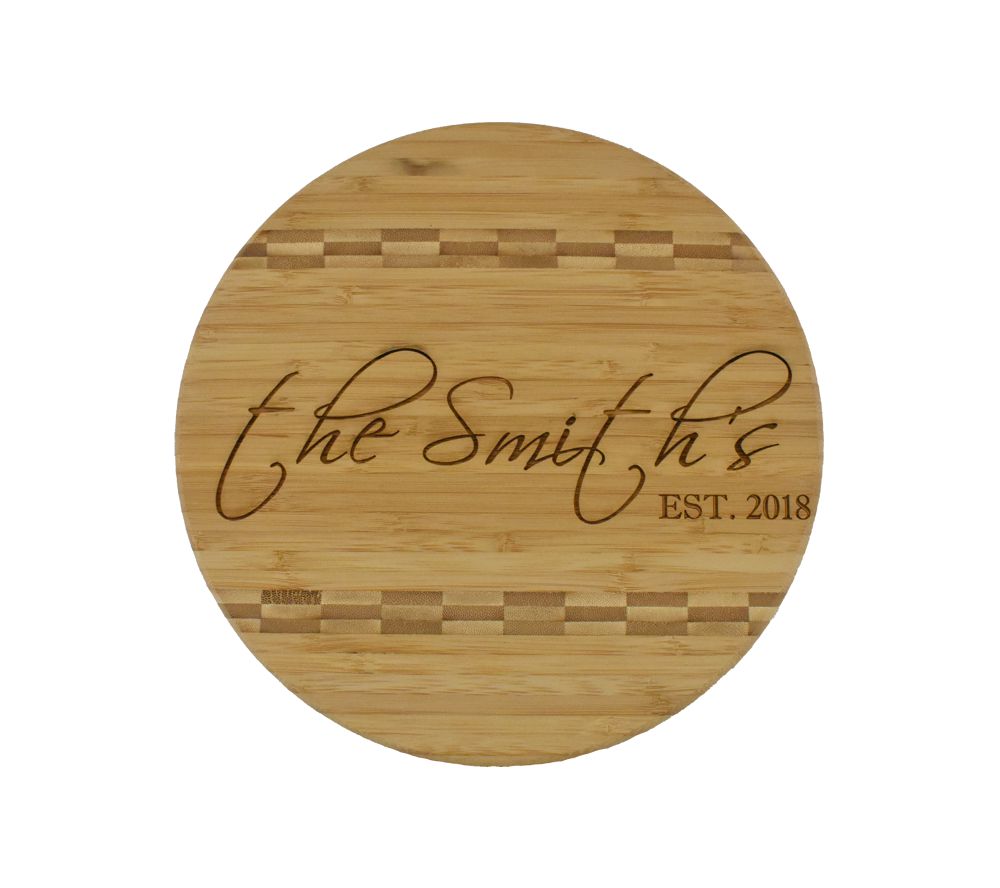 Family Monogram Custom Engraved Bamboo Cutting Board - Whitetail  Woodcrafters