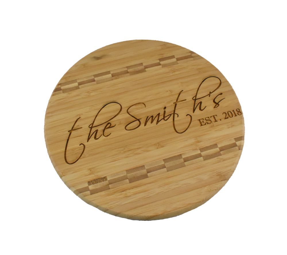 Custom Wooden Engraved Round Charcuterie Board