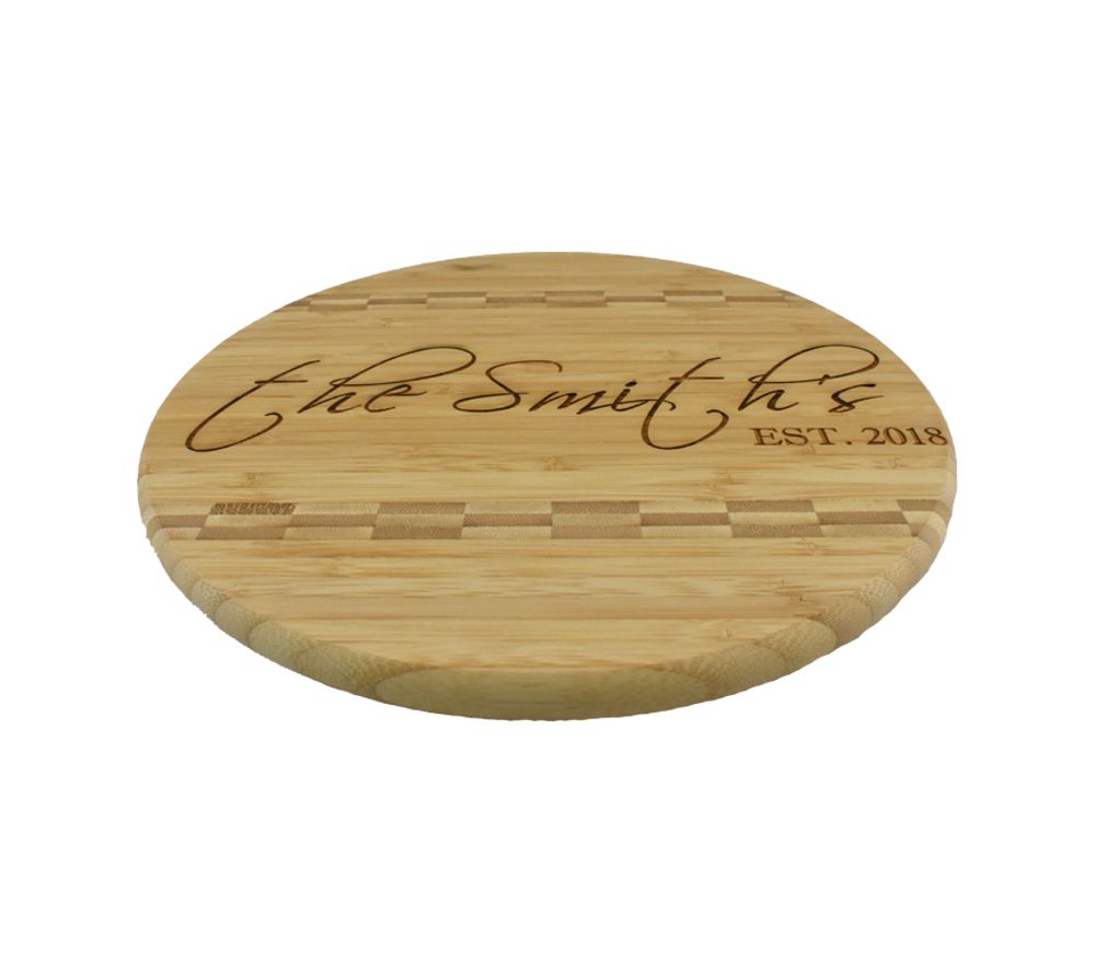 Custom Wooden Engraved Round Charcuterie Board