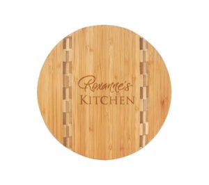 Round Business Engraved Bamboo Charcuterie Board