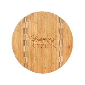 Round Business Engraved Bamboo Charcuterie Board