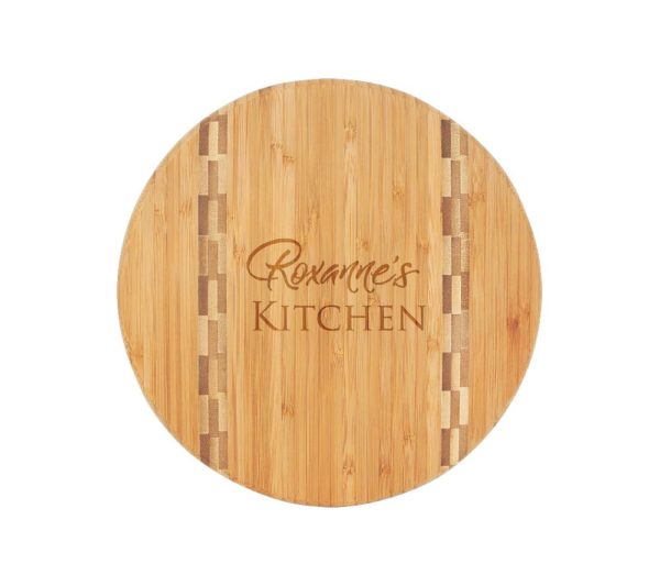 Round Business Engraved Bamboo Charcuterie Board