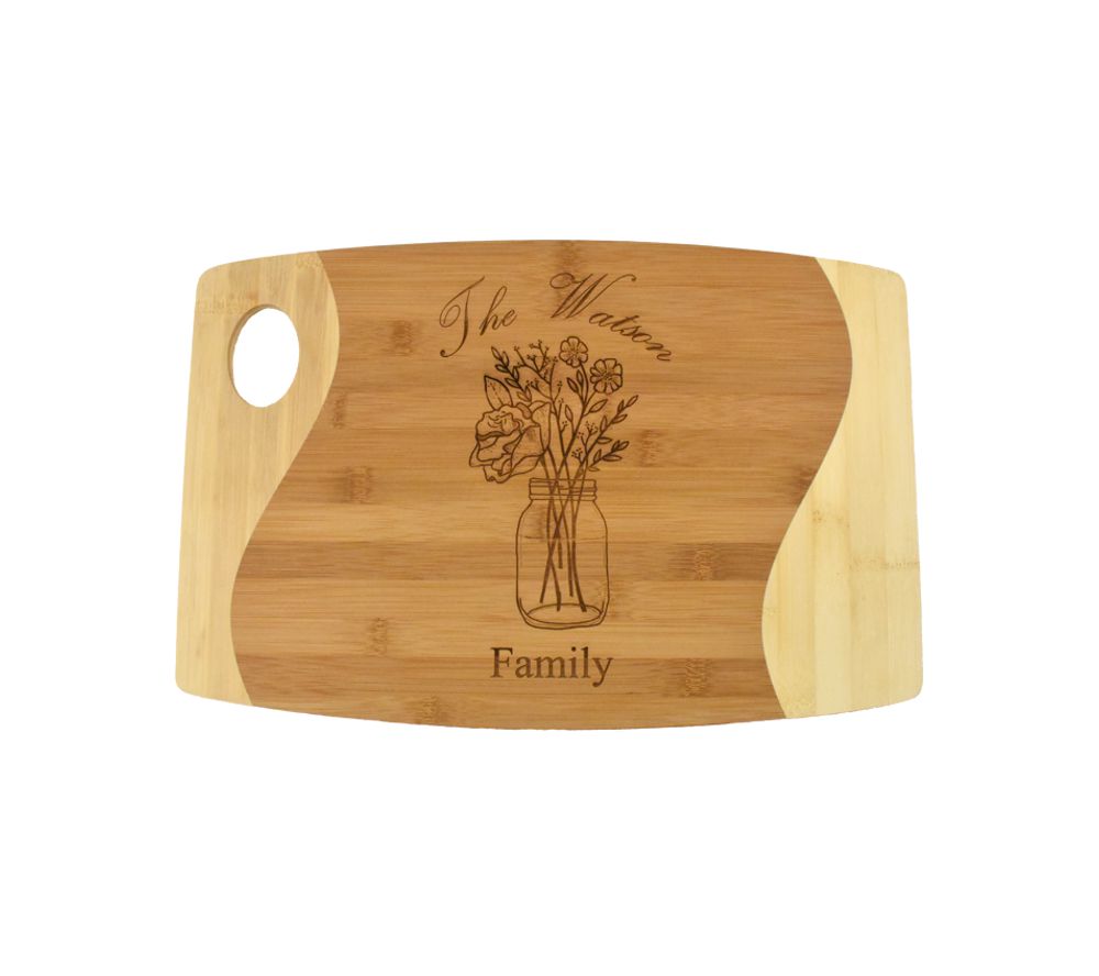 Sunflower Art Cutting Board - Bamboo Wine and Cheese Tray Engraved