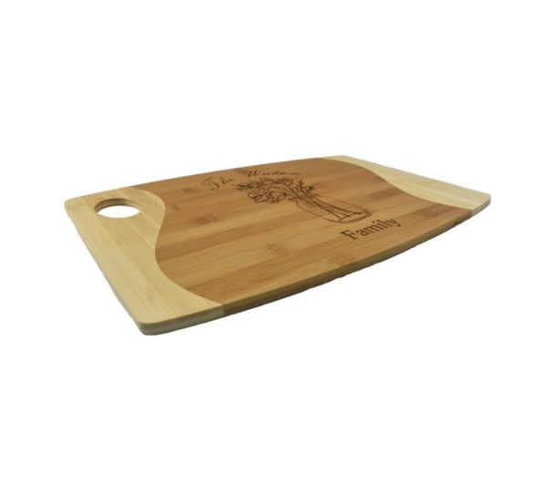 Personalized Floral Large Cutting Board With Handle