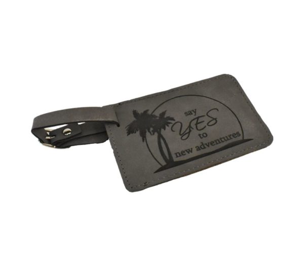 Custom Engraved New Adventures Luggage Tag Wedding Favor