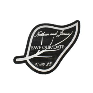 Leaf Shape Engraved Wedding Save the Date