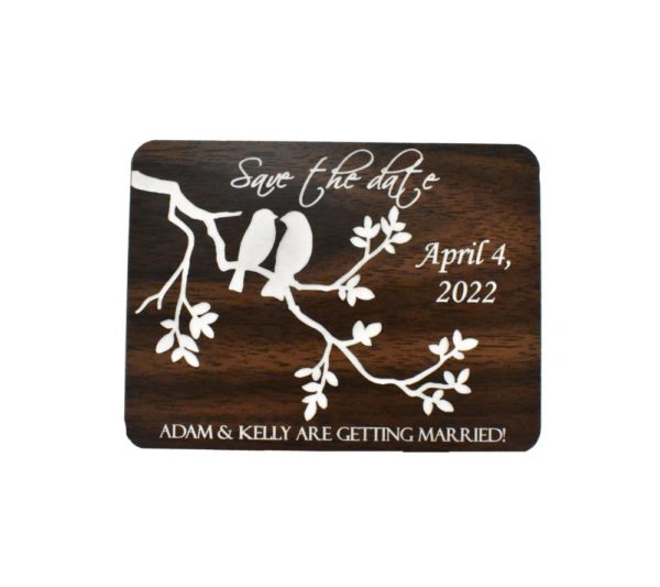 Love Birds Wedding Save the Date Custom Engraved