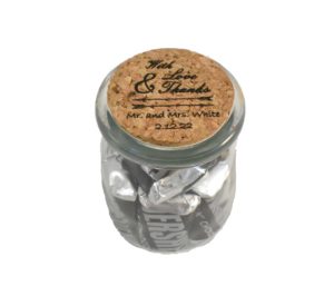 Love and Thanks Engraved Wedding Favor Jar