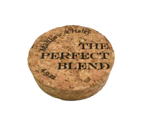 The Perfect Blend Engraved Wedding Favor Jar Cork Lid